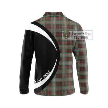 Scott Brown Ancient Tartan Long Sleeve Polo Shirt with Family Crest Circle Style