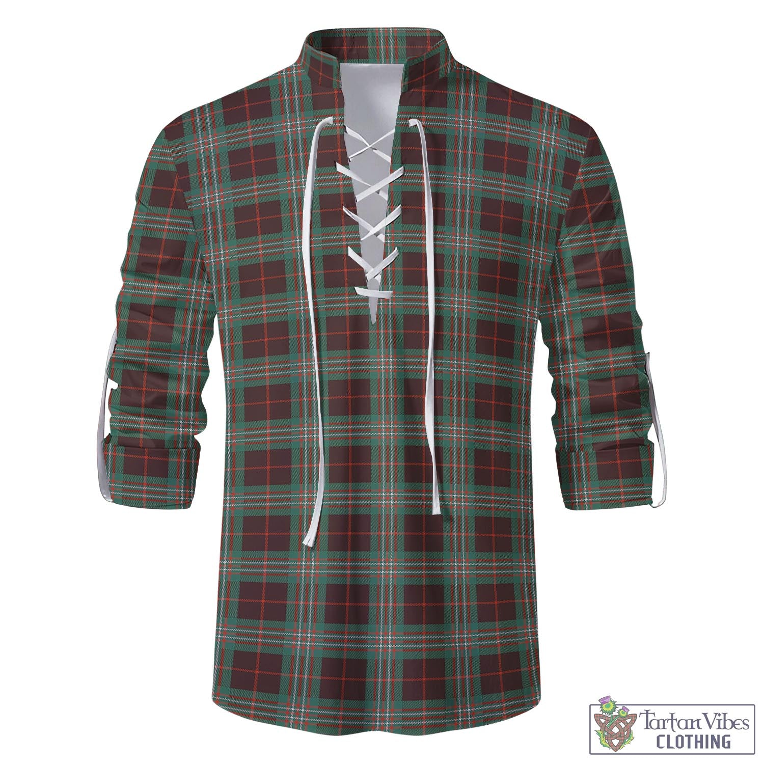 Tartan Vibes Clothing Scott Brown Ancient Tartan Men's Scottish Traditional Jacobite Ghillie Kilt Shirt