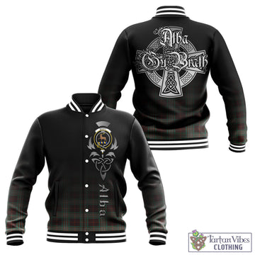 Scott Brown Ancient Tartan Baseball Jacket Featuring Alba Gu Brath Family Crest Celtic Inspired