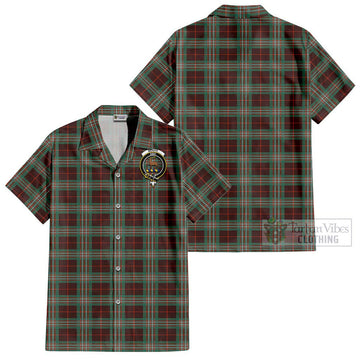 Scott Brown Ancient Tartan Cotton Hawaiian Shirt with Family Crest