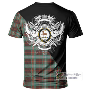 Scott Brown Ancient Tartan T-Shirt with Family Crest and Military Logo Style