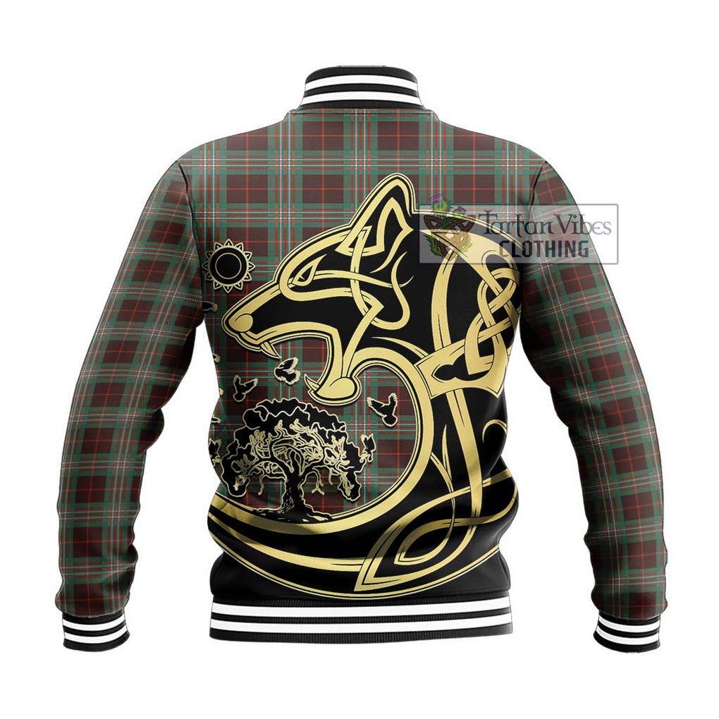 Scott Brown Ancient Tartan Baseball Jacket with Family Crest Celtic Wolf Style - Tartan Vibes Clothing