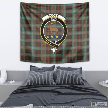 Scott Brown Ancient Tartan Tapestry Wall Hanging and Home Decor for Room with Family Crest