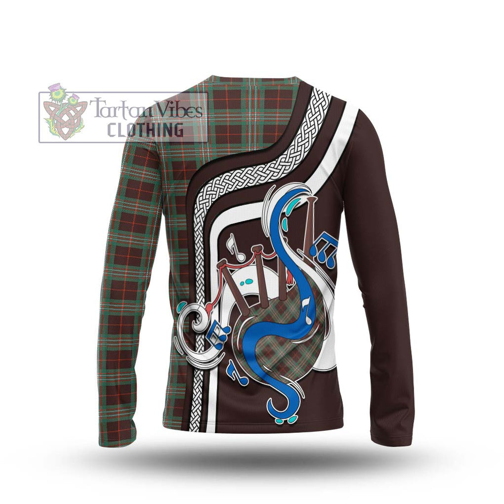 Tartan Vibes Clothing Scott Brown Ancient Tartan Long Sleeve T-Shirt with Epic Bagpipe Style