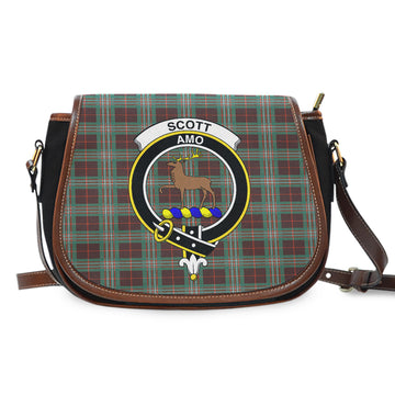 Scott Brown Ancient Tartan Saddle Bag with Family Crest