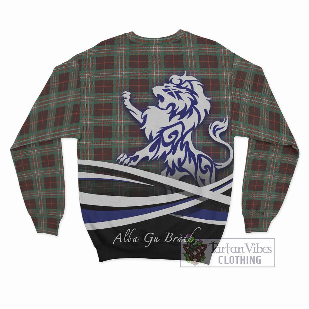 Scott Brown Ancient Tartan Sweatshirt with Alba Gu Brath Regal Lion Emblem - Tartanvibesclothing Shop