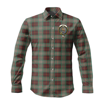 Scott Brown Ancient Tartan Long Sleeve Button Up Shirt with Family Crest