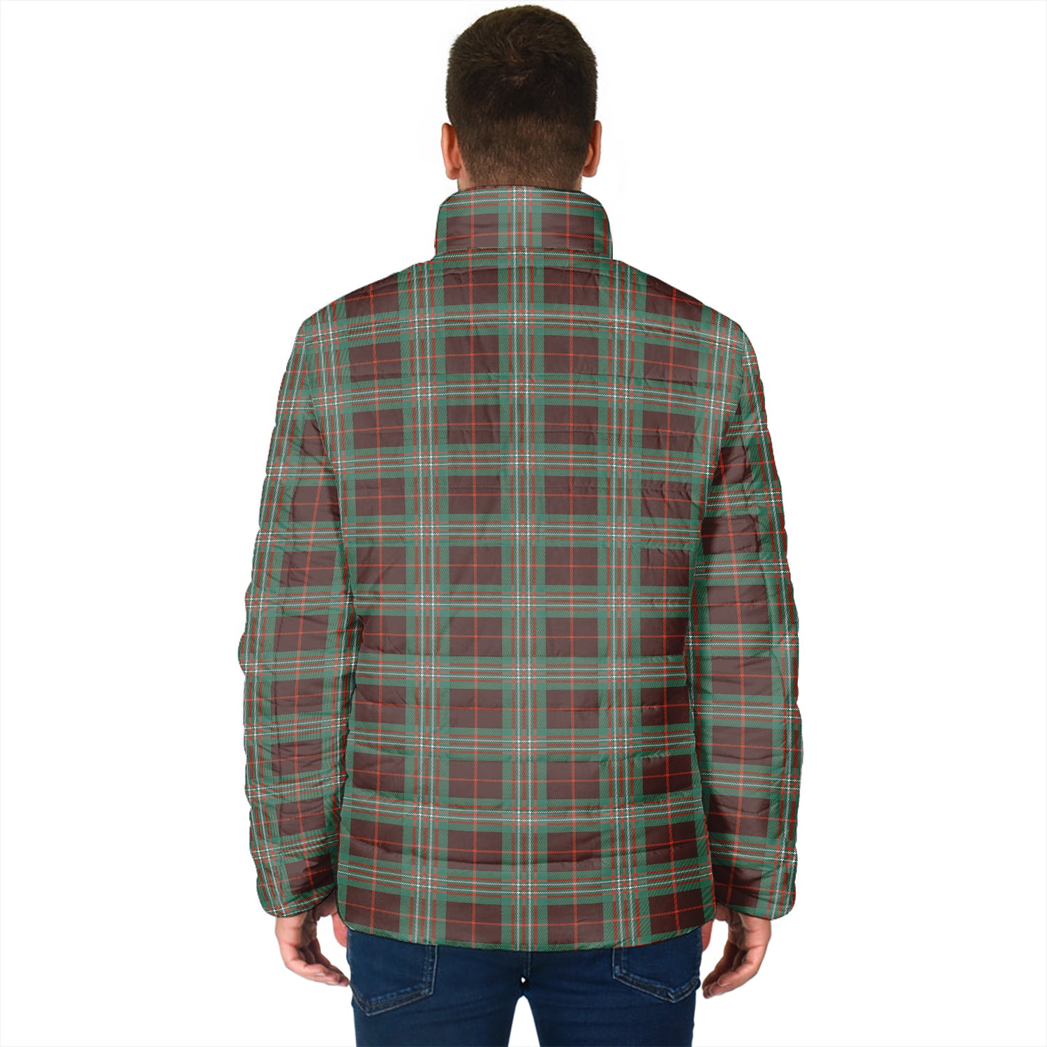 Scott Brown Ancient Tartan Padded Jacket with Family Crest - Tartan Vibes Clothing