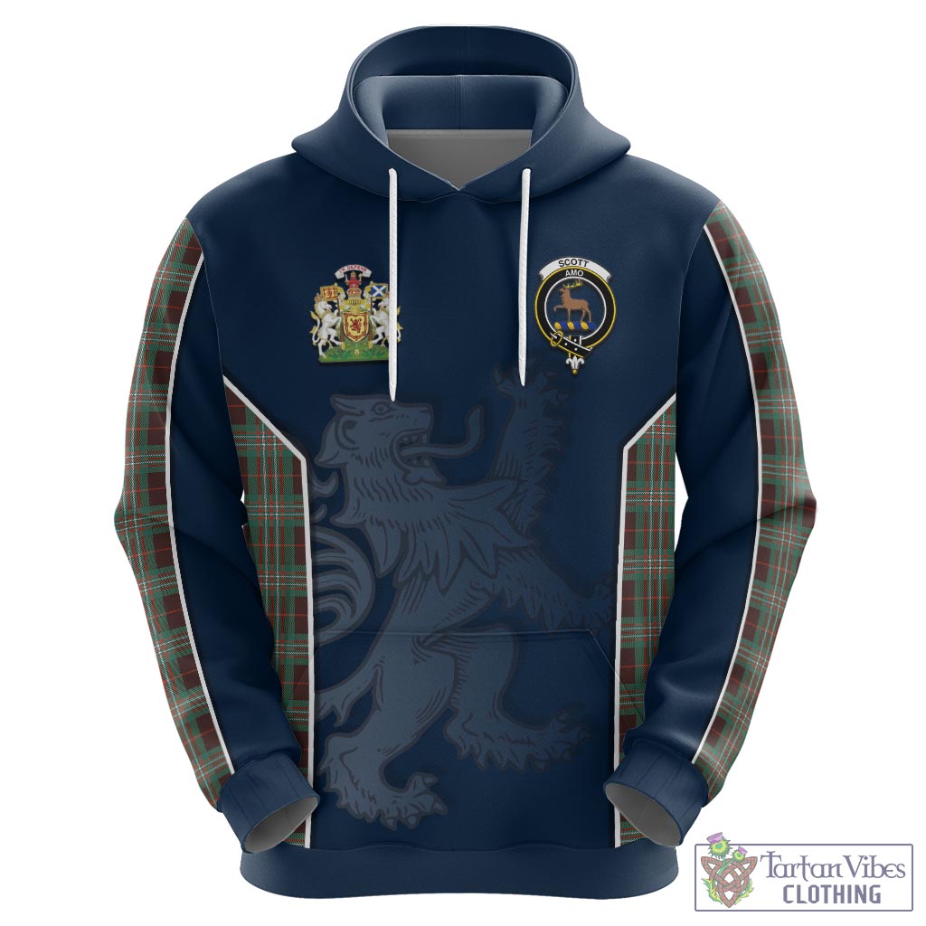 Tartan Vibes Clothing Scott Brown Ancient Tartan Hoodie with Family Crest and Lion Rampant Vibes Sport Style