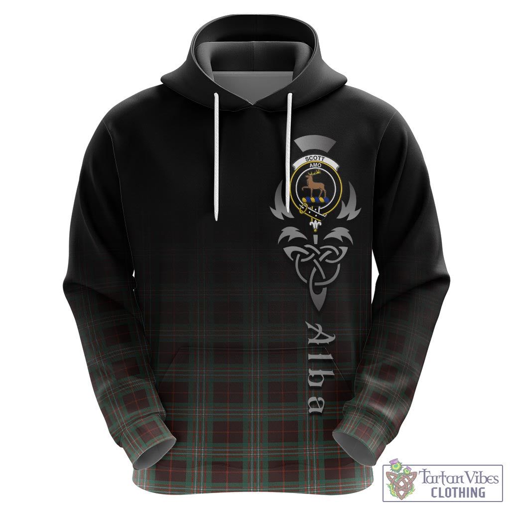 Tartan Vibes Clothing Scott Brown Ancient Tartan Hoodie Featuring Alba Gu Brath Family Crest Celtic Inspired