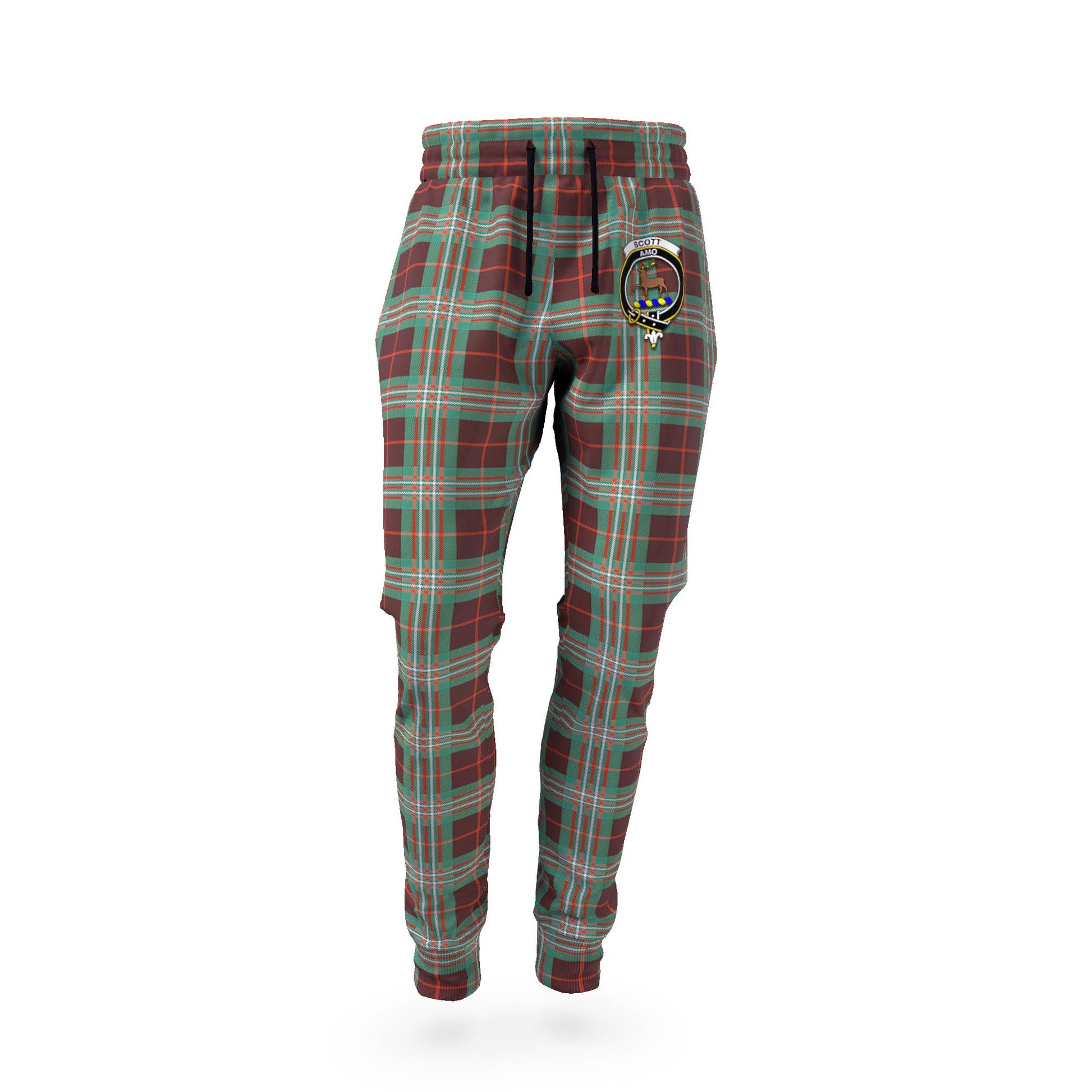 Scott Brown Ancient Tartan Joggers Pants with Family Crest - Tartan Vibes Clothing