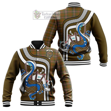 Scott Brown Modern Tartan Baseball Jacket with Epic Bagpipe Style