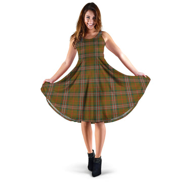 Scott Brown Modern Tartan Sleeveless Midi Womens Dress