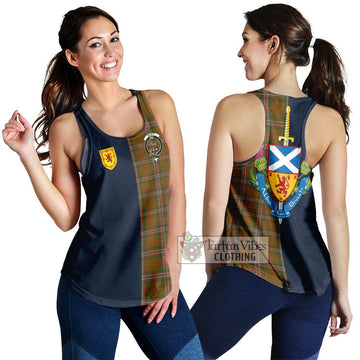 Scott Brown Modern Tartan Women's Racerback Tanks Alba with Scottish Lion Royal Arm Half Style