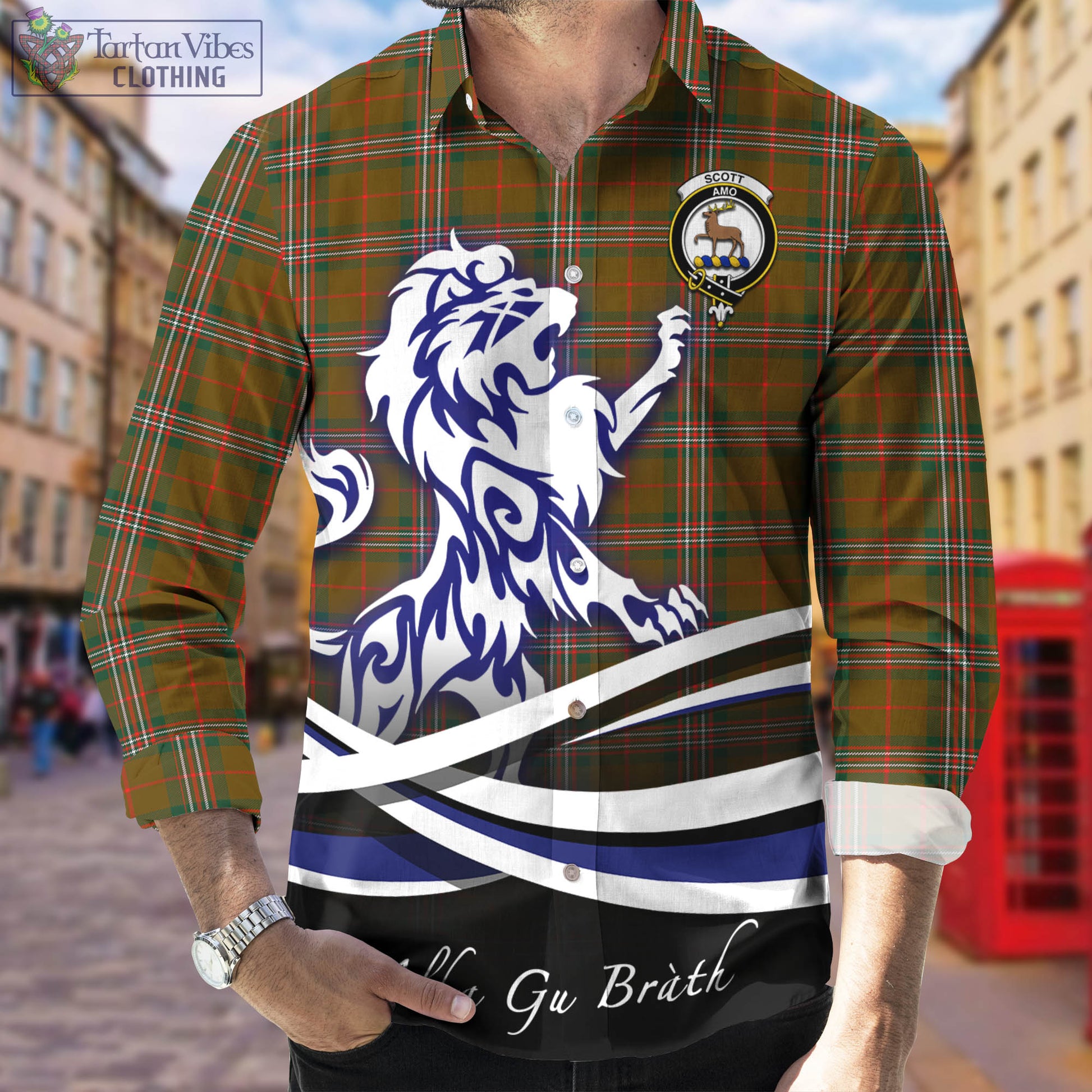 scott-brown-modern-tartan-long-sleeve-button-up-shirt-with-alba-gu-brath-regal-lion-emblem
