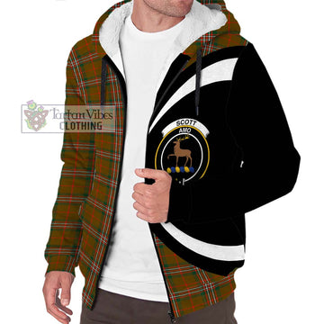 Scott Brown Modern Tartan Sherpa Hoodie with Family Crest Circle Style