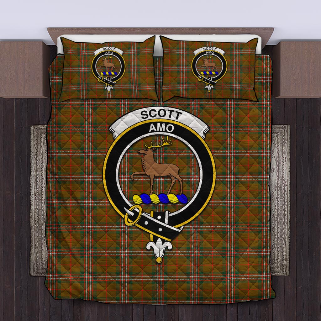 Scott Brown Modern Tartan Quilt Bed Set with Family Crest