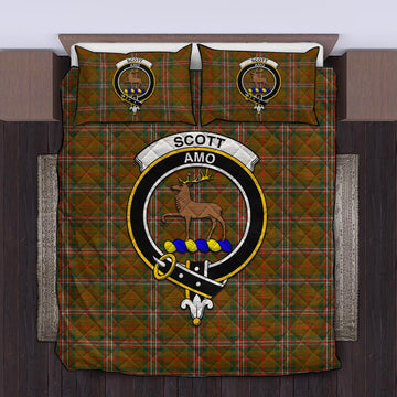 Scott Brown Modern Tartan Quilt Bed Set with Family Crest