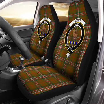 Scott Brown Modern Tartan Car Seat Cover with Family Crest