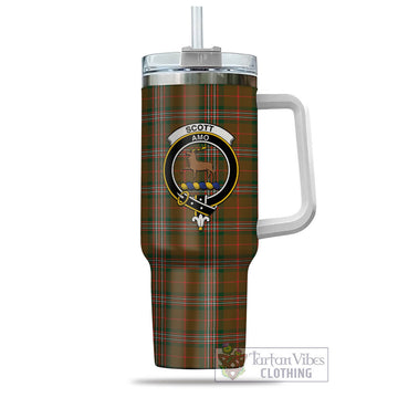 Scott Brown Modern Tartan and Family Crest Tumbler with Handle