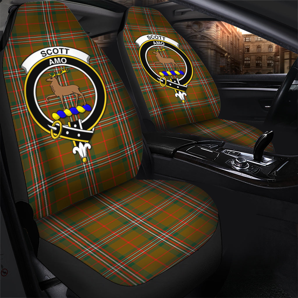 Scott Brown Modern Tartan Car Seat Cover with Family Crest - Tartanvibesclothing