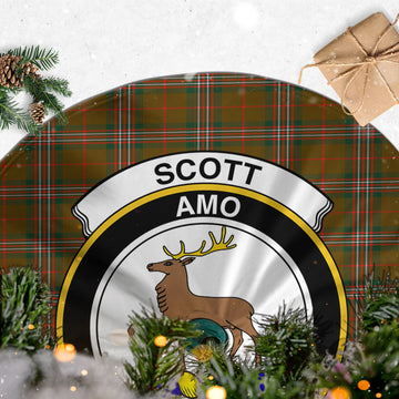 Scott Brown Modern Tartan Christmas Tree Skirt with Family Crest