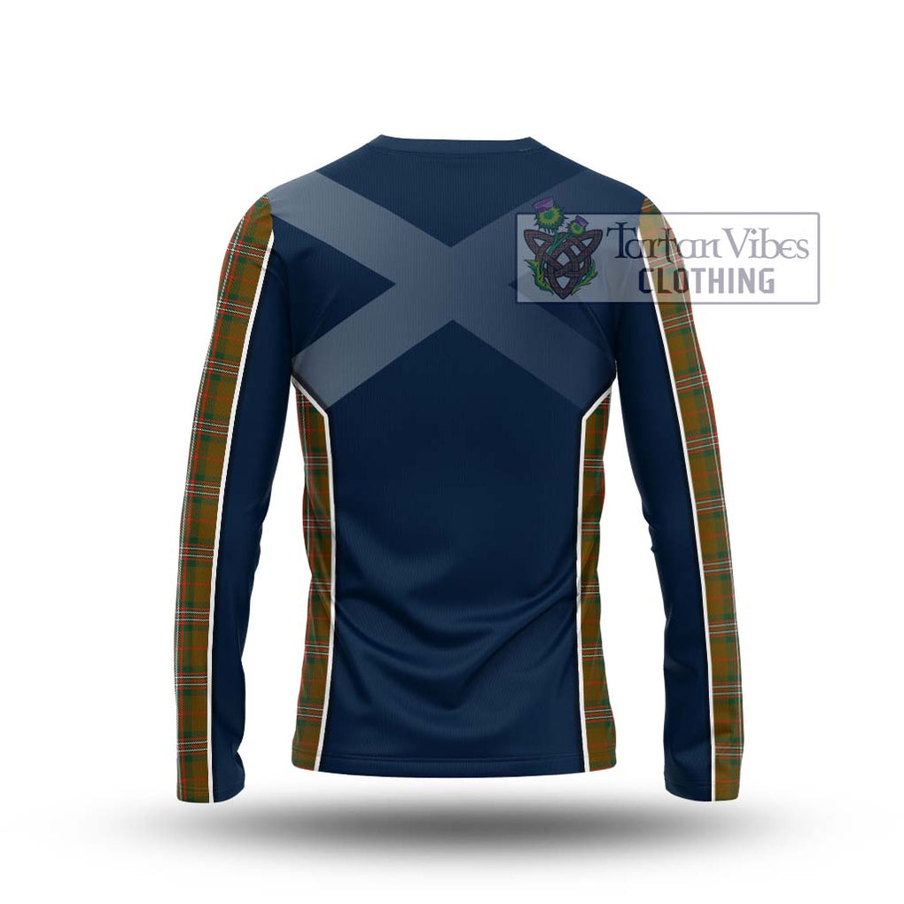 Scott Brown Modern Tartan Long Sleeve T-Shirt with Family Crest and Lion Rampant Vibes Sport Style - Tartan Vibes Clothing