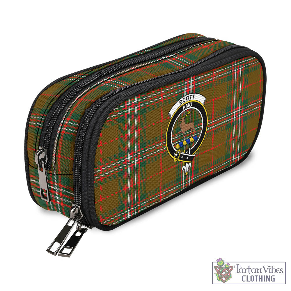 Tartan Vibes Clothing Scott Brown Modern Tartan Pen and Pencil Case with Family Crest