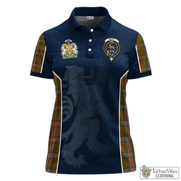 Scott Brown Modern Tartan Women's Polo Shirt with Family Crest and Lion Rampant Vibes Sport Style