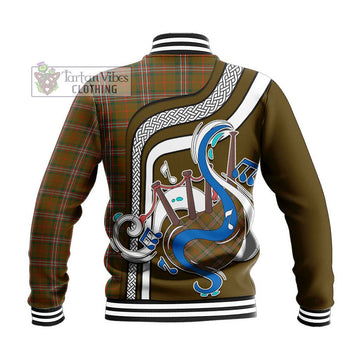 Scott Brown Modern Tartan Baseball Jacket with Epic Bagpipe Style