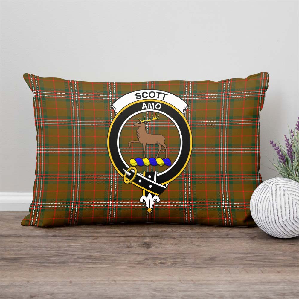 Scott Brown Modern Tartan Pillow Cover with Family Crest Rectangle Pillow Cover - Tartanvibesclothing