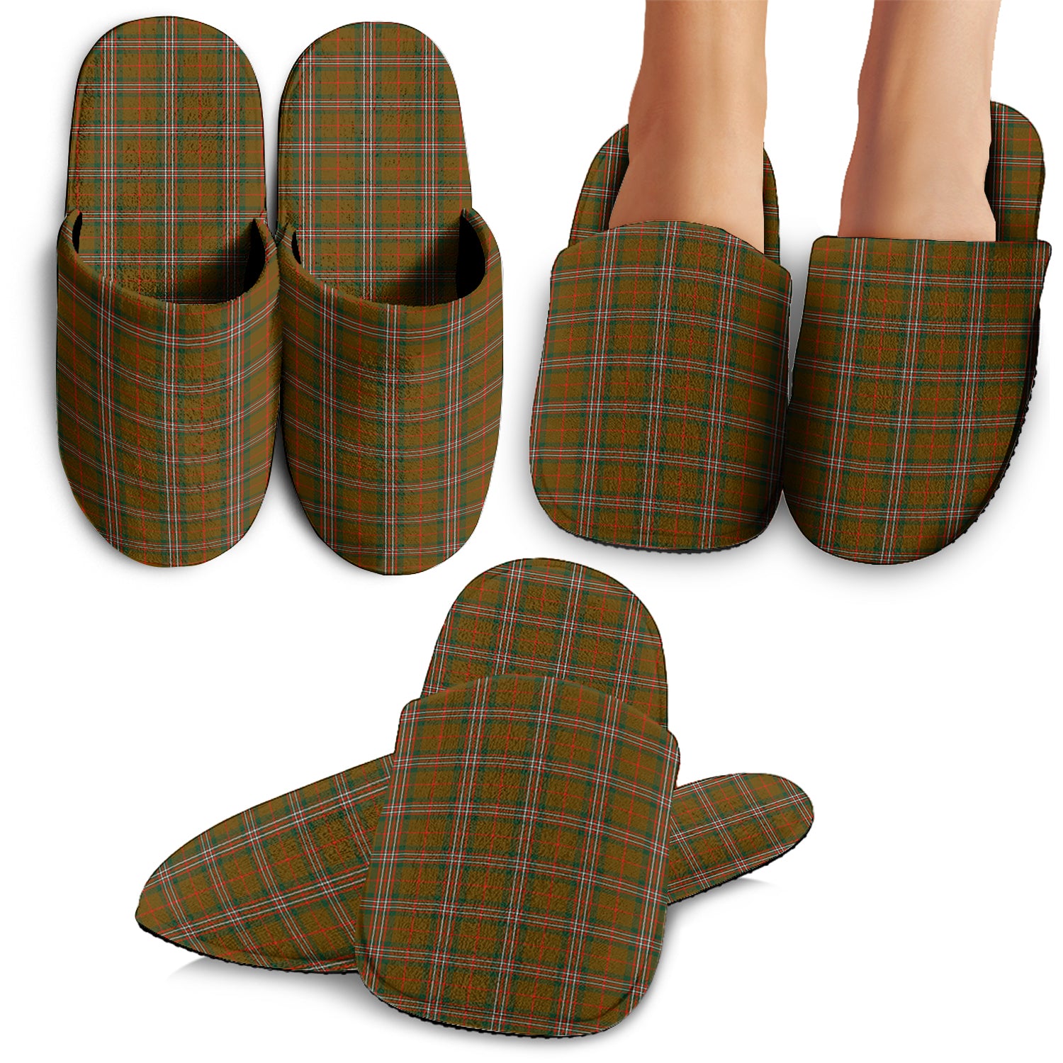 Scott Brown Modern Tartan Home Slippers - Tartanvibesclothing Shop