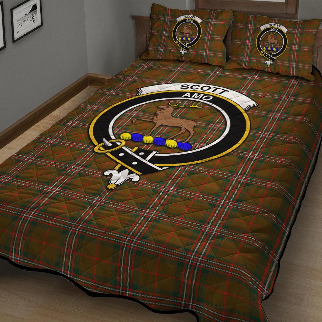 Scott Brown Modern Tartan Quilt Bed Set with Family Crest