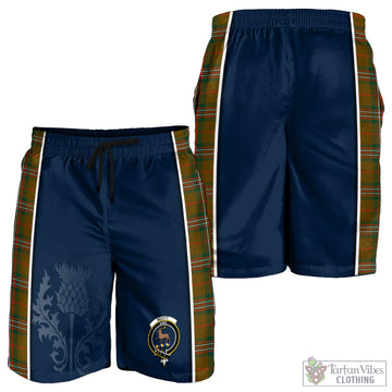Scott Brown Modern Tartan Men's Shorts with Family Crest and Scottish Thistle Vibes Sport Style
