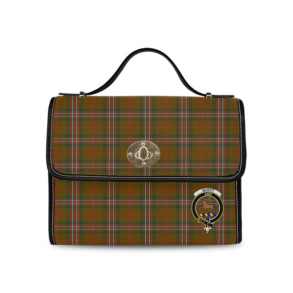 scott-brown-modern-tartan-leather-strap-waterproof-canvas-bag-with-family-crest