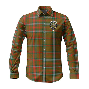 Scott Brown Modern Tartan Long Sleeve Button Up Shirt with Family Crest
