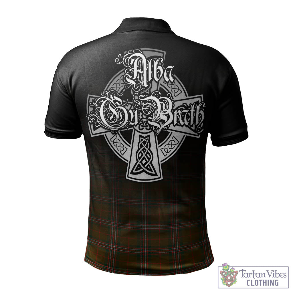 Tartan Vibes Clothing Scott Brown Modern Tartan Polo Shirt Featuring Alba Gu Brath Family Crest Celtic Inspired
