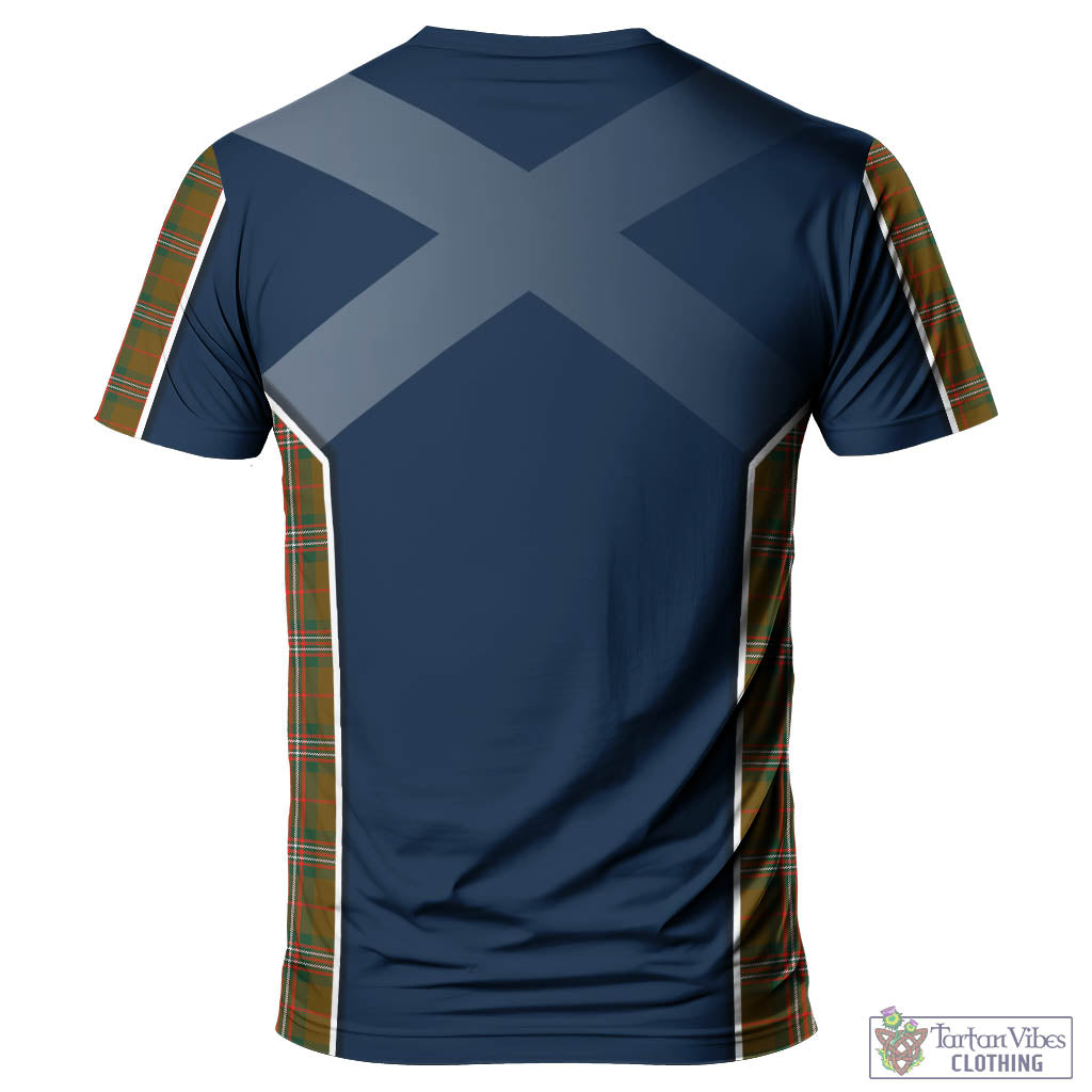 Tartan Vibes Clothing Scott Brown Modern Tartan T-Shirt with Family Crest and Scottish Thistle Vibes Sport Style