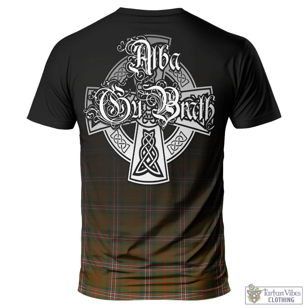 Tartan Vibes Clothing Scott Brown Modern Tartan T-Shirt Featuring Alba Gu Brath Family Crest Celtic Inspired