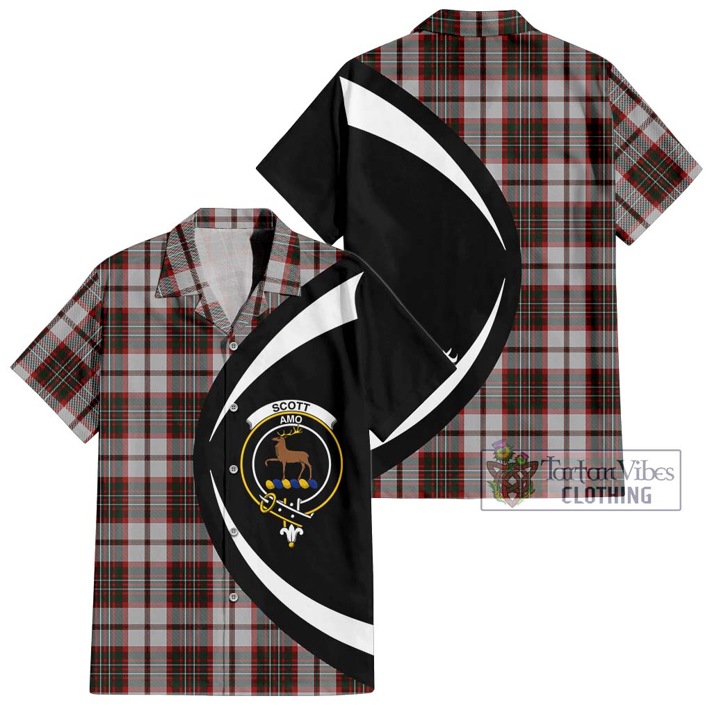 Scott Dress Tartan Short Sleeve Button Up with Family Crest Circle Style Kid - Tartan Vibes Clothing