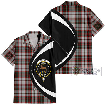 Scott Dress Tartan Short Sleeve Button Up with Family Crest Circle Style