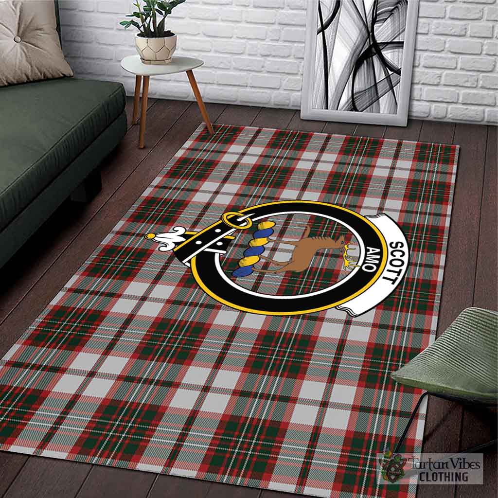 Tartan Vibes Clothing Scott Dress Tartan Area Rug with Family Crest