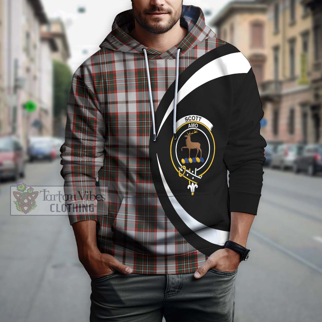 Scott Dress Tartan Hoodie with Family Crest Circle Style Zip Hoodie - Tartan Vibes Clothing