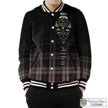 Scott Dress Tartan Baseball Jacket Featuring Alba Gu Brath Family Crest Celtic Inspired