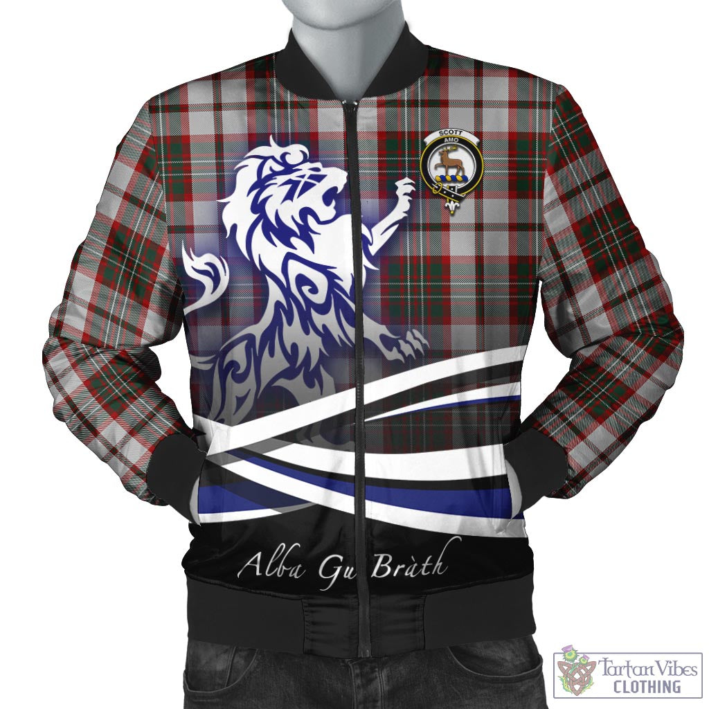 Tartan Vibes Clothing Scott Dress Tartan Bomber Jacket with Alba Gu Brath Regal Lion Emblem