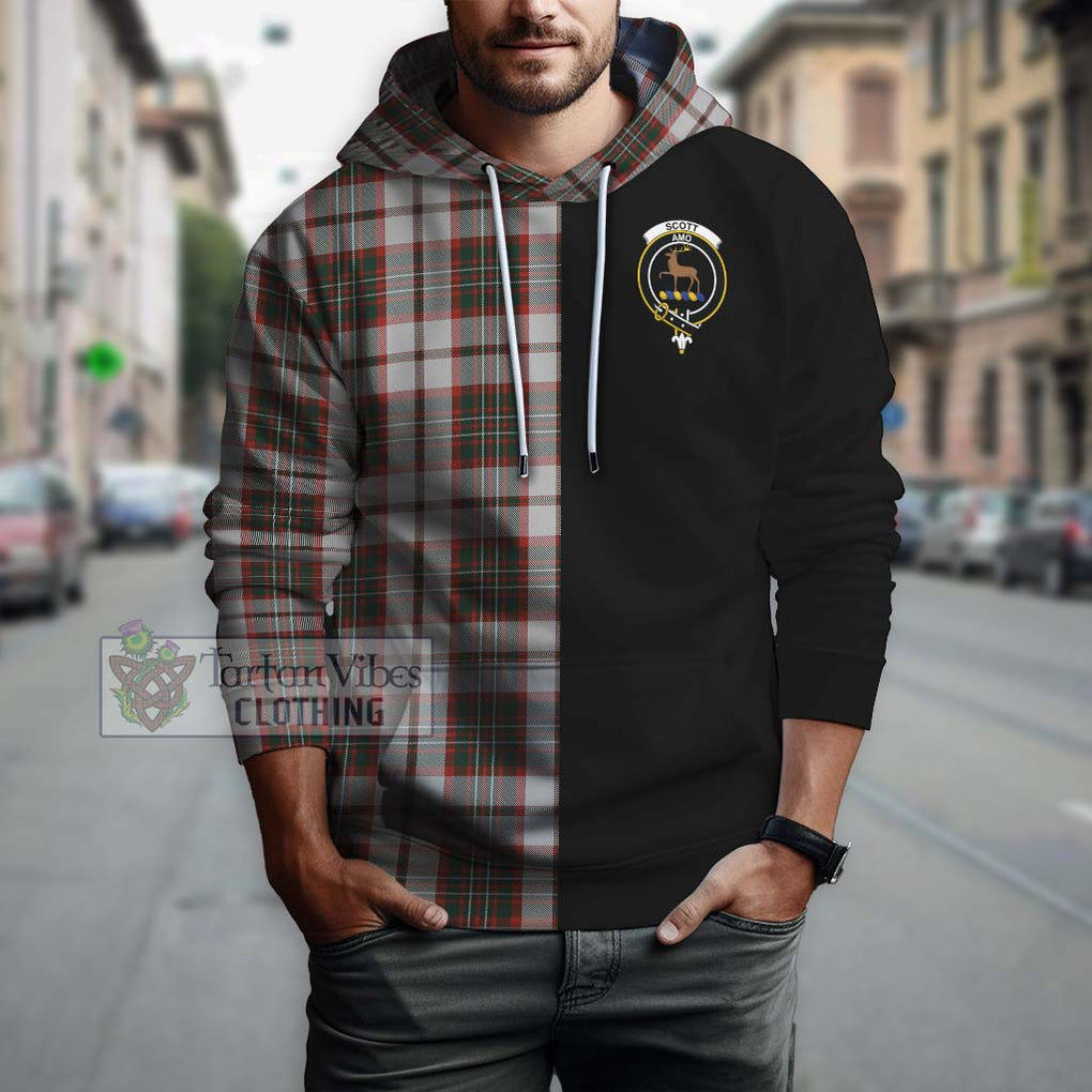 Scott Dress Tartan Hoodie with Family Crest and Half Of Me Style Zip Hoodie - Tartanvibesclothing Shop