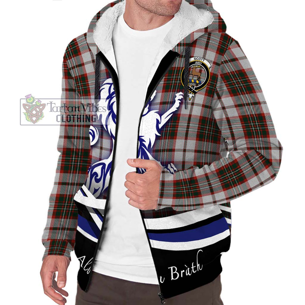 Scott Dress Tartan Sherpa Hoodie with Alba Gu Brath Regal Lion Emblem Unisex S - Tartanvibesclothing Shop