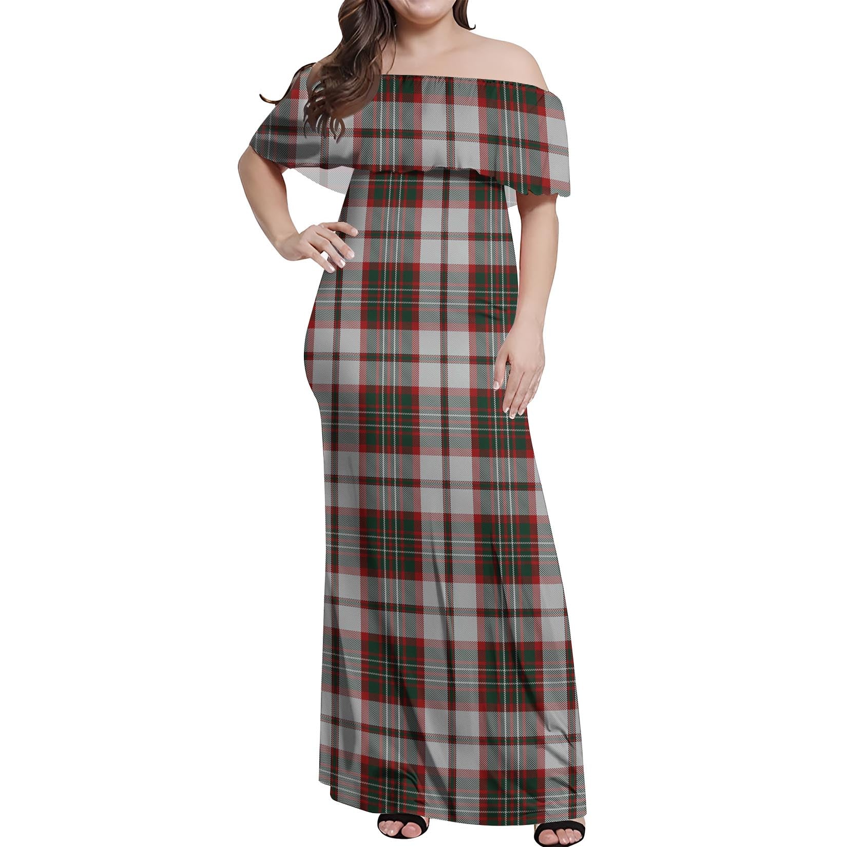 Scott Dress Tartan Off Shoulder Long Dress Women's Dress - Tartanvibesclothing