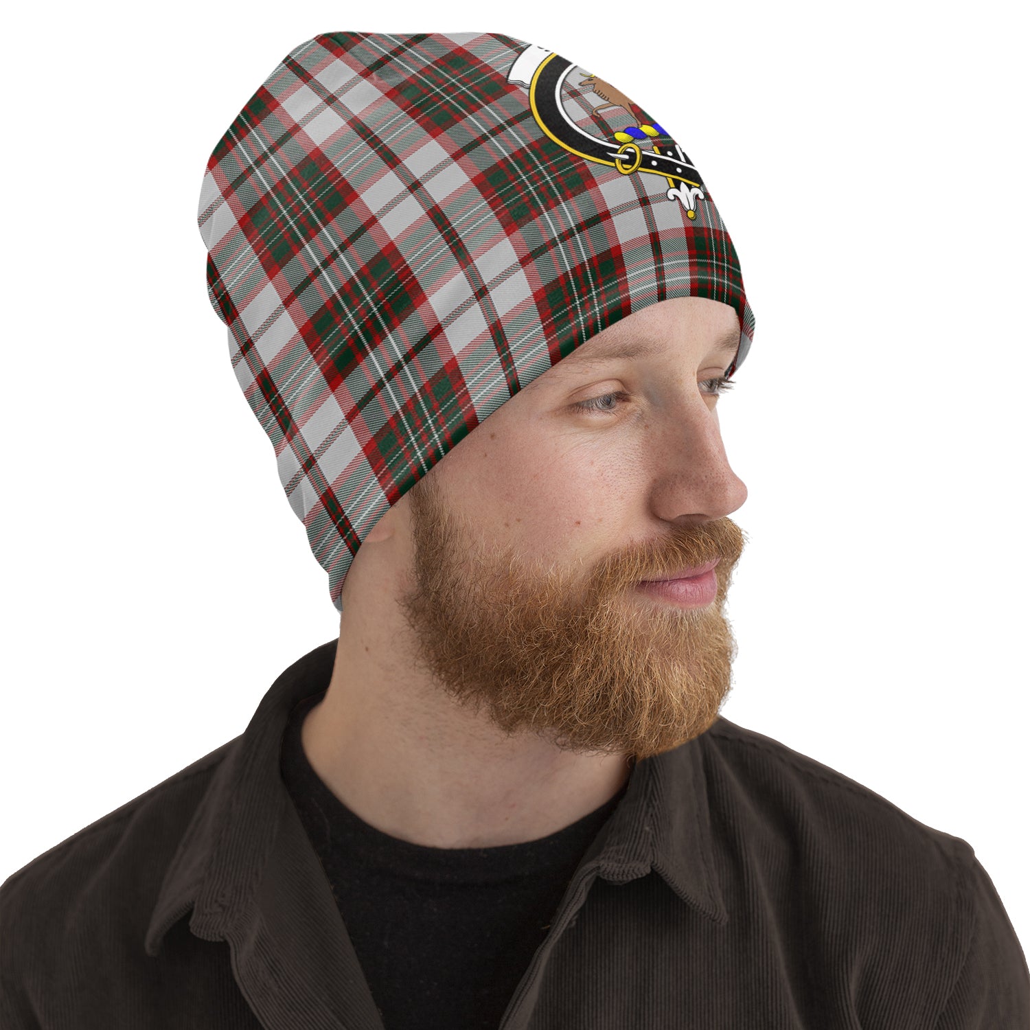 Scott Dress Tartan Beanies Hat with Family Crest One Size 10.5*10.2 inches - Tartan Vibes Clothing