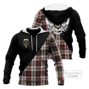 Scott Dress Tartan Knitted Hoodie with Family Crest and Military Logo Style